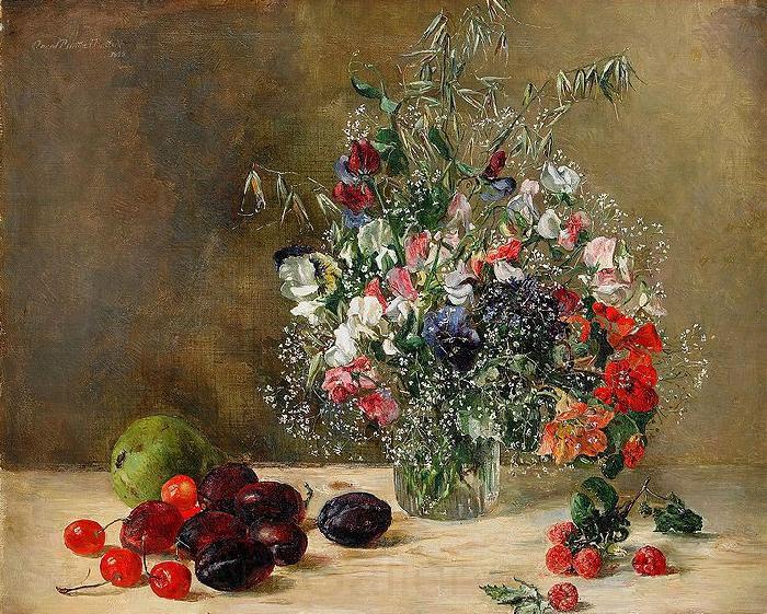Anna Munthe-Norstedt Still Life with Flowers and Fruits Norge oil painting art